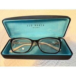 Ted Baker London B765UF Black Cream Rectangular Eyeglasses Frames with Case